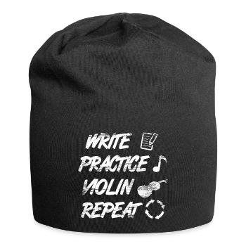 Pratique de l’écriture, répétition du violon - Bonnet en jersey - noir - Devant
