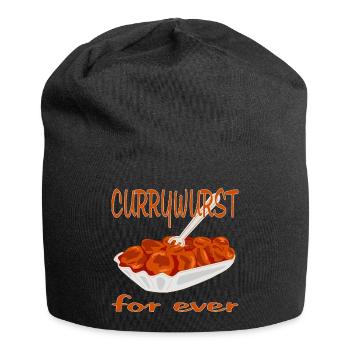 La currywurst est délicieuse - Bonnet en jersey - noir - Devant