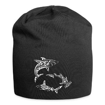 Requins polynésiens blancs - Bonnet en jersey - noir - Devant