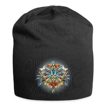 Amulette artistique composée d’insectes en forme florale - Bonnet en jersey - noir - Devant