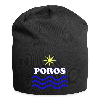 Poros Sun Waves Design - Jersey Beanie - black - Front