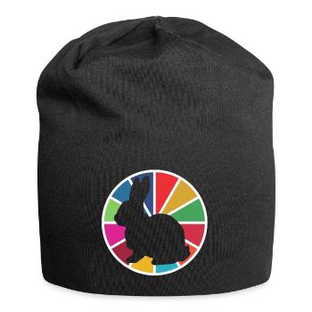 Osterhase | Farben, Ostern, Osterei, Osterfest - Jersey-Beanie - Schwarz - Vorne