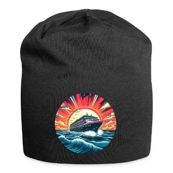 Kreuzfahrt Abenteuer: Sonnenuntergang & Rauhe See - Jersey-Beanie - Schwarz - Vorne