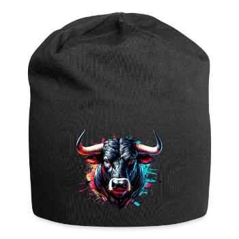 Stier - Jersey-Beanie - Schwarz - Vorne