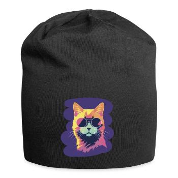 Mr. Coole Katze - Jersey-Beanie - Schwarz - Vorne