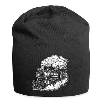 Dampflokomotive Grafik - Jersey-Beanie - Schwarz - Vorne