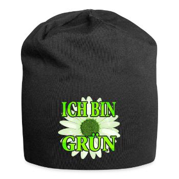 I Am Green - Daisy Flower - Jersey Beanie - black - Front