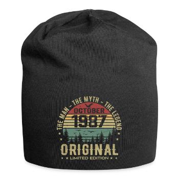 Homme Cadeau D'anniversaire 1987 Octobre 1987 - Bonnet en jersey - noir - Devant