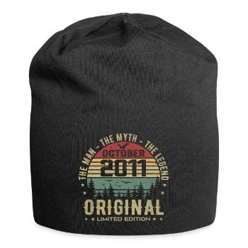 Homme Cadeau D'anniversaire 2011 Octobre 2011 - Bonnet en jersey - noir - Devant