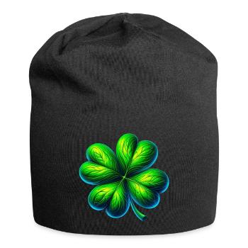 Trèfle à quatre feuilles - Bonnet en jersey - noir - Devant