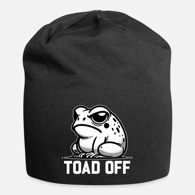 Vintage Frog Toad Meme Grumpy Frog Don't Toad Me - Jersey-Beanie - Schwarz
