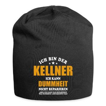 Kellner - ich kann Dummheit nicht reparieren - Jersey-Beanie - Schwarz - Vorne