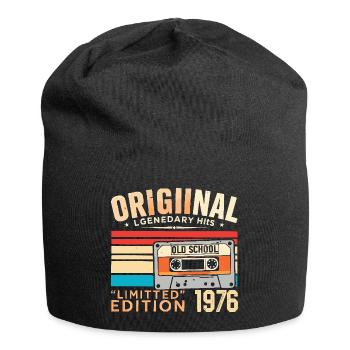 Original 1976, legendär seit 1976 Jahrgang 1976 - Jersey-Beanie - Schwarz - Vorne
