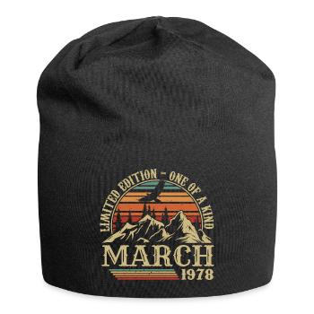 March 1978 Birthday Gift for People Born in March 1978 - Jersey Beanie - black - Front