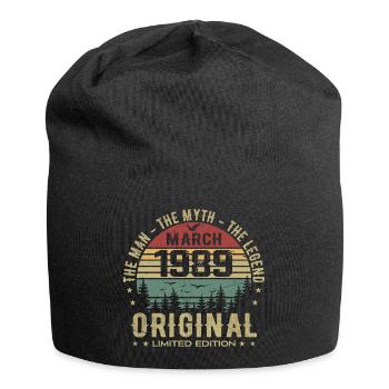 Geschenk zum 36-jährigen Jubiläum Original März 1989 - Jersey-Beanie - Schwarz - Vorne