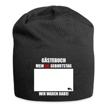 Unterschriften zum 50. Geburtstag - Gästebuch - Jersey-Beanie - Schwarz - Vorne