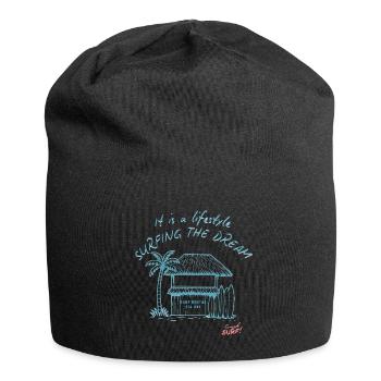 Surfing Tiki House on Beach - Jersey Beanie - black - Front