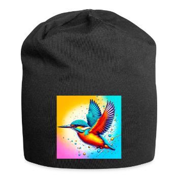 Eisvogel - Jersey-Beanie - Schwarz - Vorne