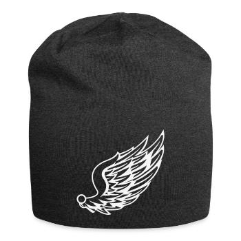 Ailes avec dessin de plumes dynamiques - Bonnet en jersey - charbon - Devant