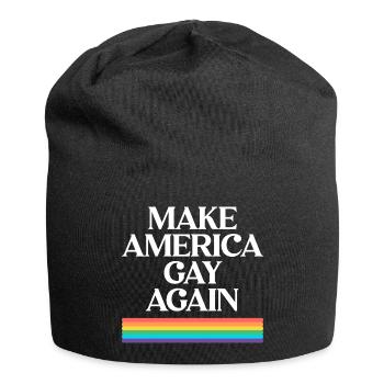 Make America Gay Again - Pride Design - Jersey-Beanie - Schwarz - Vorne