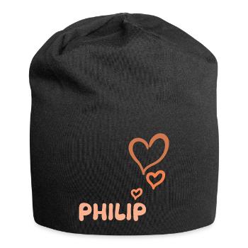 Geschenk für Philip - Jersey-Beanie - Schwarz - Vorne