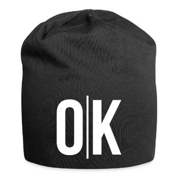 Effacer OK Typo sur Noir - Bonnet en jersey - noir - Devant