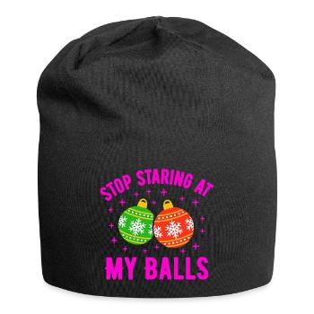 Stop Staring at my Balls - Jersey Beanie - black - Front