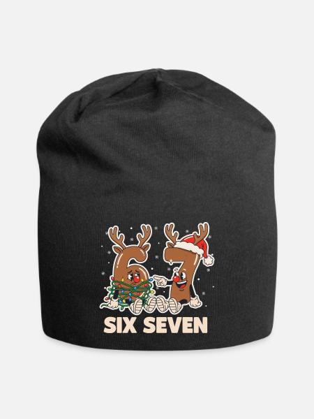 67 Six Seven 6-7 Frohe Weihnachten Santa Lustig - Jersey-Beanie - Schwarz