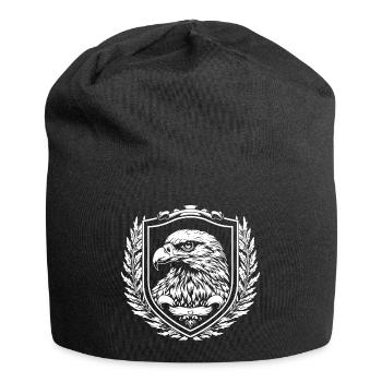 Adler Schild Lorbeer - Jersey-Beanie - Schwarz - Vorne