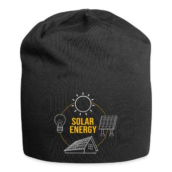 Solarzellen Sonnenenergie Erneuerbare Energien - Jersey-Beanie - Schwarz - Vorne