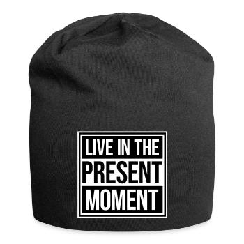 Live In The Moment Mindfulness Presence Awareness - Jersey Beanie - black - Front