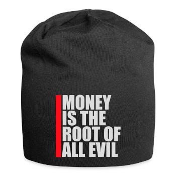 Money Root Evil Kapitalismus Gier Finanzen Reiche - Jersey-Beanie - Schwarz - Vorne