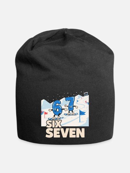 67 Snowboarding Six Seven Meme - Jersey-Beanie - Schwarz