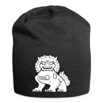 Lion chinois - Bonnet en jersey - noir - Devant