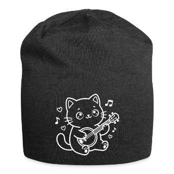 Banjo Kawaii Katze - Jersey-Beanie - Anthrazit - Vorne