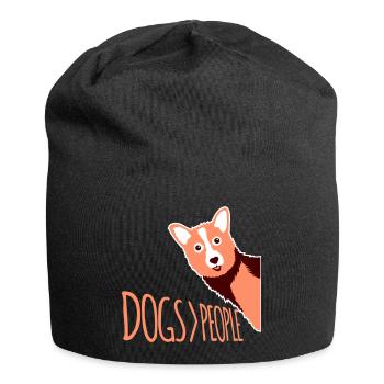 Chiens sur les gens, chien Drôle de proverbe antisocial - Bonnet en jersey - noir - Devant