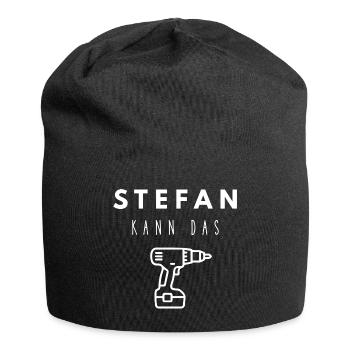 Stefan Name Handwerker Werkzeug Akkuschrauber - Jersey-Beanie - Schwarz - Vorne