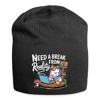 Unicorn Laptop Break Office Humor Laptop - Jersey Beanie - black - Front