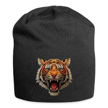 Tiger Head Roaring - Jersey Beanie - black - Front