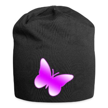 Schmetterling - Jersey-Beanie - Schwarz - Vorne