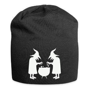 Des sorcières remuant des potions magiques - Bonnet en jersey - noir - Devant