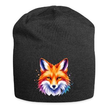 Fuchs Design – Polygon Fox Motiv für Tierliebhaber - Jersey-Beanie - Anthrazit - Vorne
