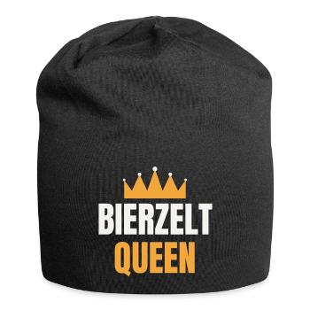 Bierzelt Queen – Volksfest Frauen Krone Spruch - Jersey-Beanie - Schwarz - Vorne