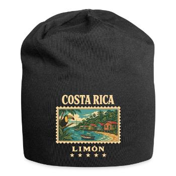 Costa Rica Limón Vintage Reisemarke - Jersey-Beanie - Schwarz - Vorne
