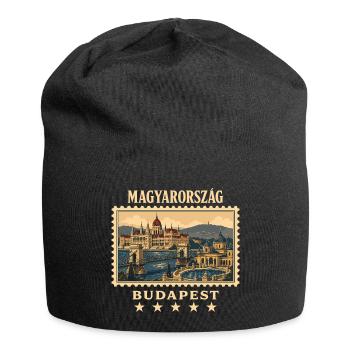Ungarn Budapest Vintage Reisemarke - Jersey-Beanie - Schwarz - Vorne