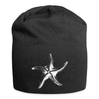 Silhouette d’étoile de mer en noir et blanc - Bonnet en jersey - noir - Devant