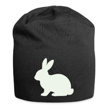 Zarte Kaninchen Silhouette - Jersey-Beanie - Schwarz - Vorne