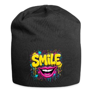 Vibrant Graffiti Smile - Jersey Beanie - black - Front