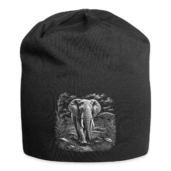 African elephant in quiet savannah - Jersey Beanie - black - Front