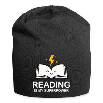 Reading Is My Superpower | Book Lover Shirt - Jersey Beanie - black - Front